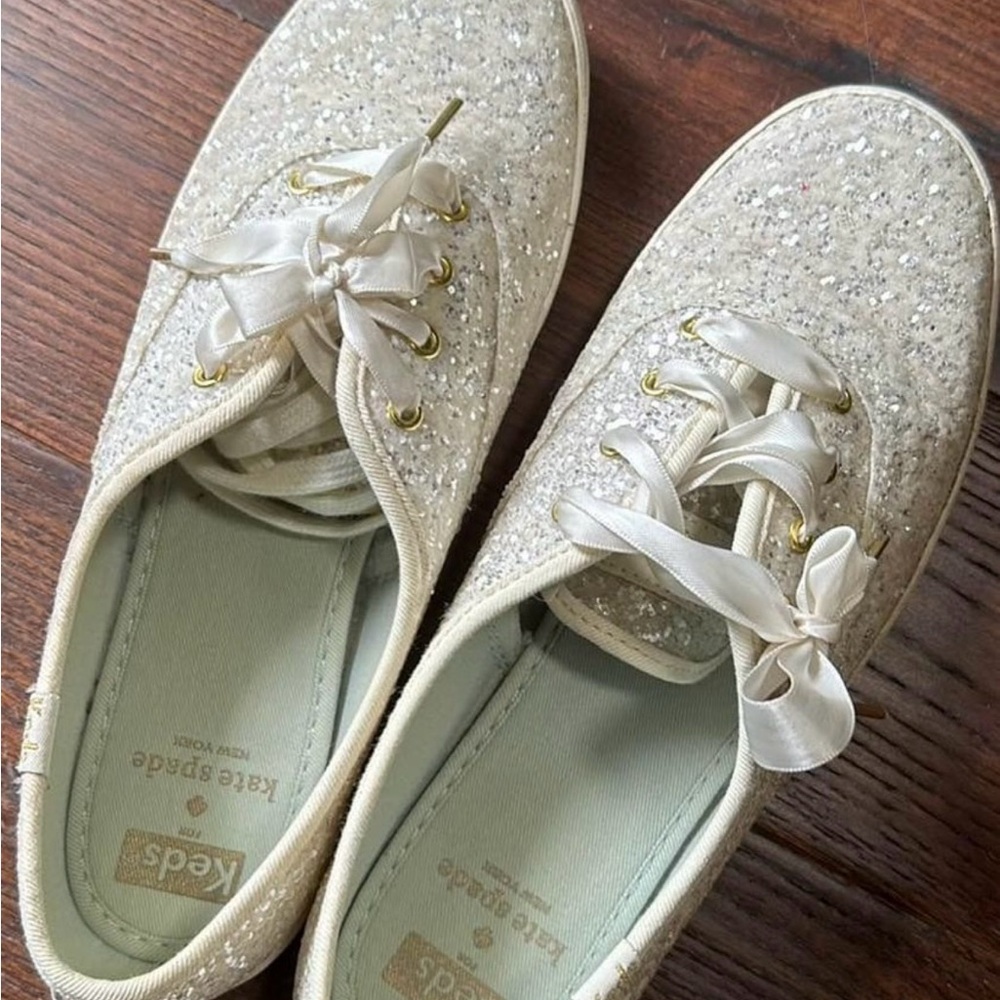 Keds x Kate Spade Glitter Sneakers - Beige